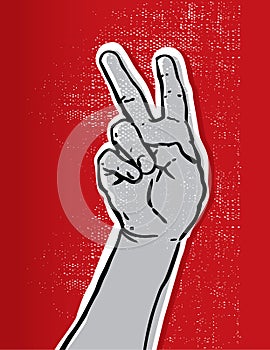 Grunge victory sign