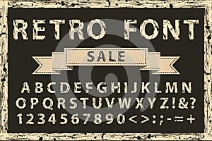 Grunge vintage ink ivory font