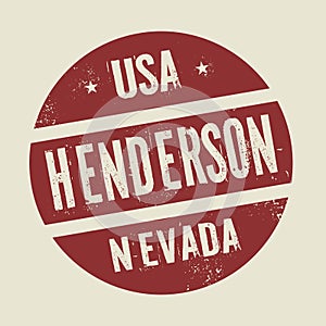 Grunge vintage round stamp with text Henderson, Nevada