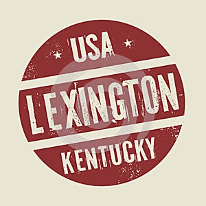 Grunge vintage round stamp with text Lexington, Kentucky photo