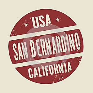 Grunge vintage round stamp with text San Bernardino, California