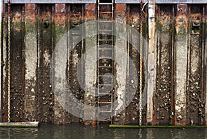 Grunge wall in harbor