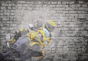 Grunge wall motorbike