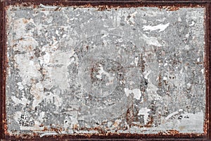 Grunge wall with rusty frame