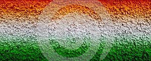 Grunge wall themed in Tiranga or three colors on Independence day of India