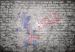 Grunge wall United Kingdom map