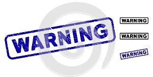 Grunge Warning Rectangular Stamp Seals