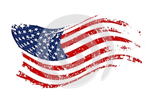 Mávání americký vlajka izolované na bílém pozadí. spojené státy americké. vektor prvek 