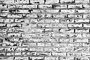 Grunge white and black brick wall background.