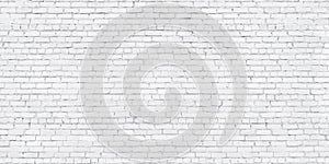 Grunge white brick wall, whitewashed brickwork background