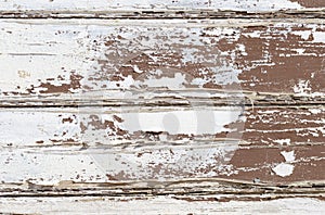 Grunge Wooden Texture Wall with White Paint is severely peeling Old Style Abstract Background