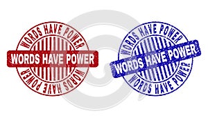 Grunge WORDS HAVE POWER Textured Round Watermarks