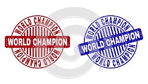 Grunge WORLD CHAMPION Scratched Round Stamps