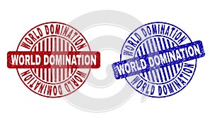 Grunge WORLD DOMINATION Scratched Round Stamp Seals