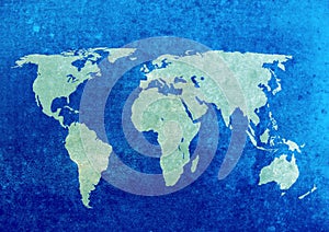 Grunge world map
