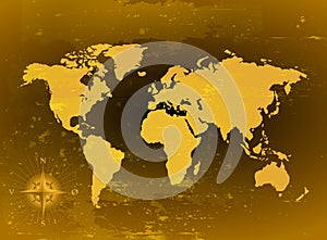 Grunge World Map