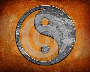 Grunge yin yang symbol