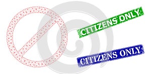 Grunged Citizens Only Stamp Imitations and Triangular Mesh Forbid Icon