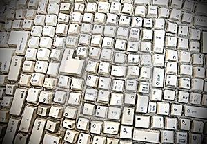 Grungy abstract background made of computer keyboard keys