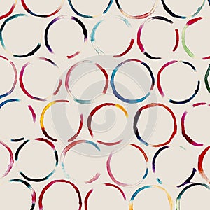 Grungy abstract pattern with colorful circles