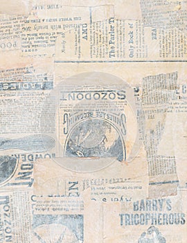 Grungy Antique newspaper paper collage