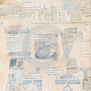 Grungy Antique newspaper paper collage