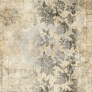 Grungy Antique Vintage Floral Background photo