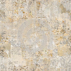 Grungy Antique Vintage Floral wallpaper collage Background