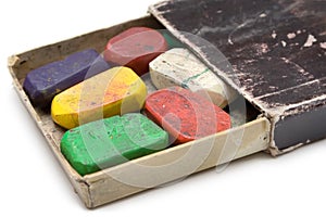 Grungy Box of Wax Crayons