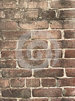 Grungy brown brick wall close up with paint splashes