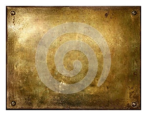 Grungy Brushed Brass Sign photo