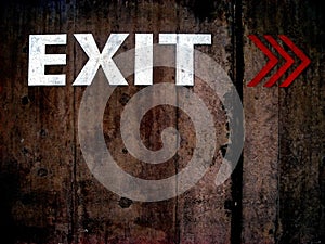 Grungy exit sign