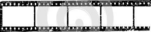 Grungy film strip, blank photo frames, free space for pictures,vector