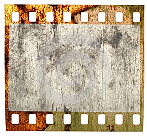 Grungy Filmstrip, battered, isolated