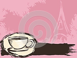 Grungy French coffee background