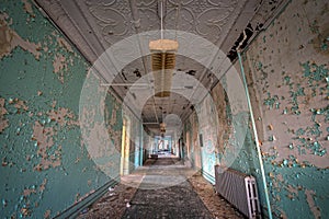 Grungy hallway in Hudson River State Hospital