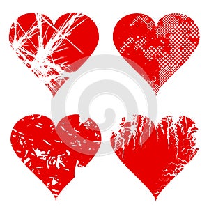 Grungy Heart Set 1
