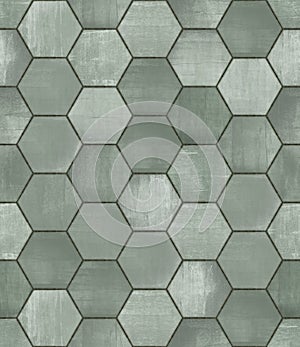 Grungy Hexagonal Tiled Seamless Texture