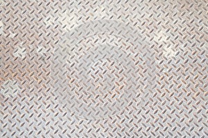 Grungy Industrial Checker Plate Background Texture with Rusty Worn Embossed Raised Diamond Pattern Wallpaper