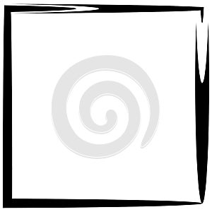 Grungy, irregular frames, borders with painted look over white