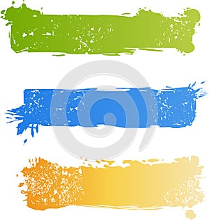 Grungy multicolored banner set