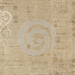 Grungy newspaper antique brown background