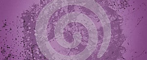 Grungy old purple background with paint spatter stains and drips and drops in abstract distressed grunge background