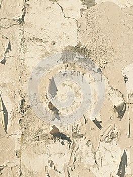 Grungy painted peeling wall industrial brick background