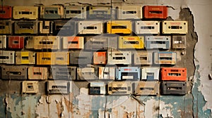 Grungy Patchwork: Close-up Photograph Of Old Vhs Torpedo Boxes By Sam Toft