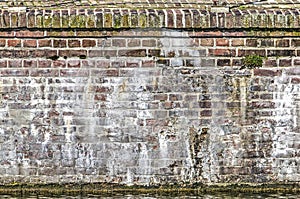 Grungy quayside wall