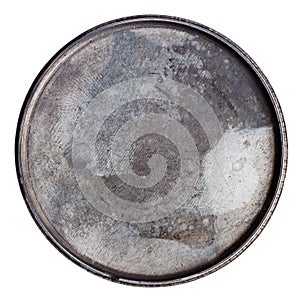 Grungy round metal plate