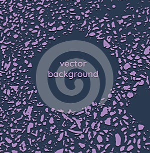 Grungy splattered drops template. Purple dark grunge texture abstract vector background