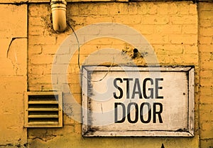 Grungy Stage Door Sign photo