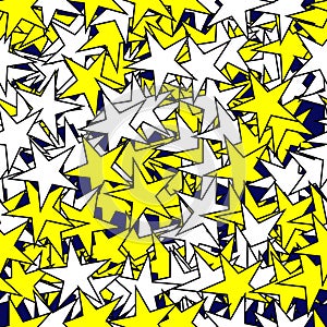 Grungy stars seamless vector pattern